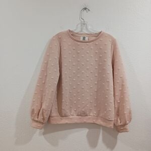 Lily's Closet Pink Embossed Polka Dot Pullover